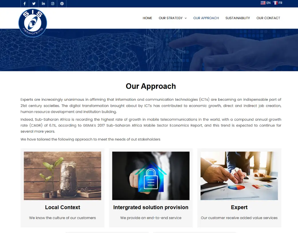 WordPress our approach page design and development for SIS Networking using Elementor by Vishal Chaudhary