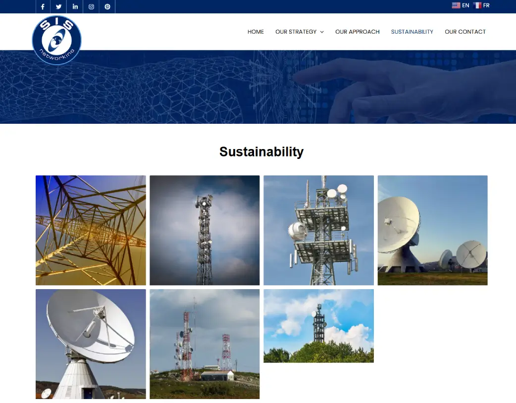 WordPress sustainability page design and development for SIS Networking using Elementor by Vishal Chaudhary
