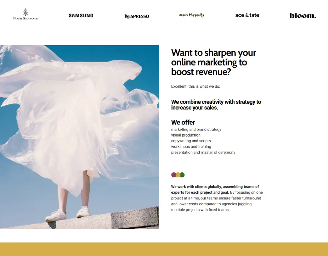 About Us section of Stride Relations landing page, developed in Elementor from PDF design by Vishal Chaudhary