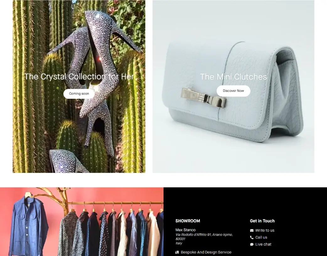 Women Clutch banner section on Max Stanco WooCommerce homepage, designed and developed using Elementor by Vishal Chaudhary