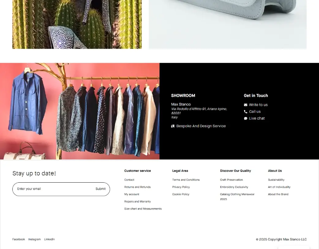 Footer of Max Stanco WooCommerce Store design and developed using Elementor by Vishal Chaudhary