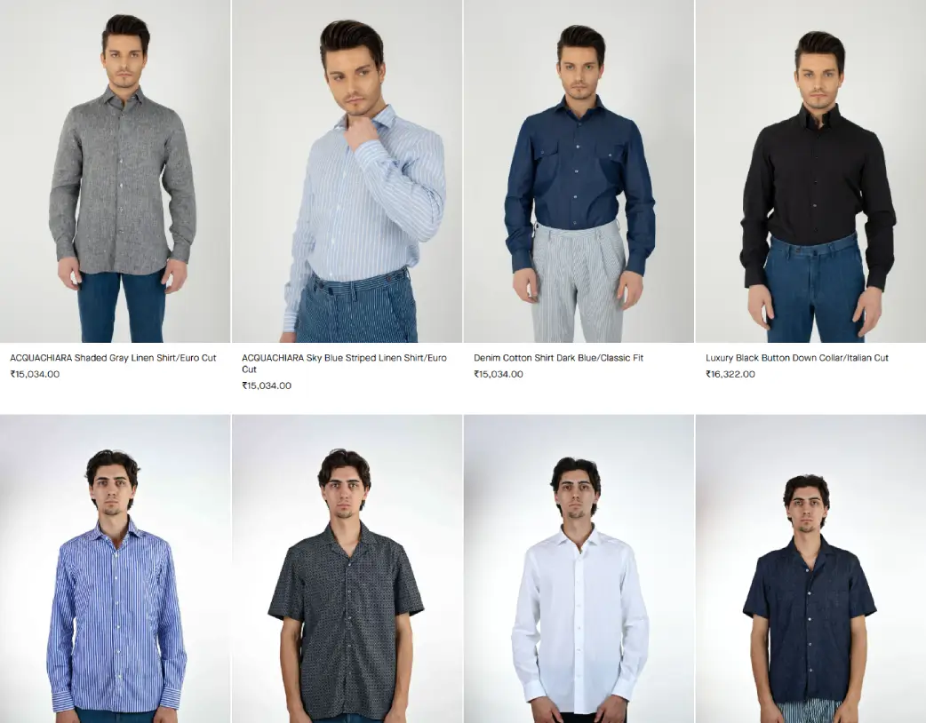 Men’s Shirt category design and development for the Max Stanco WooCommerce store, created using Elementor by Vishal Chaudhary