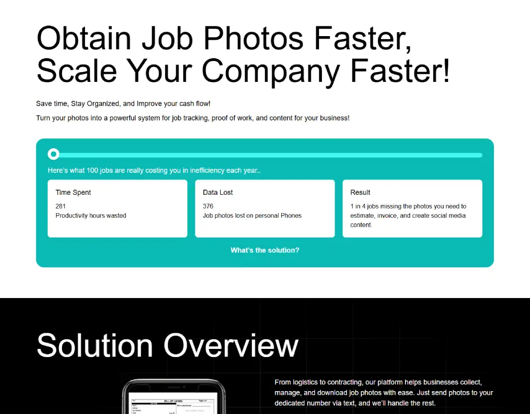 Homepage Calculator Slider section of JobsDone website converted from Figma to WordPress using Elementor PRO by Vishal Chaudhary