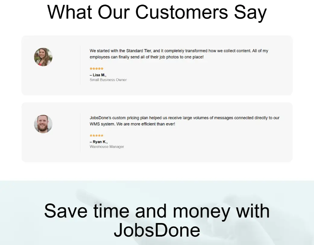 What Our Customers section on the Pricing page, converted from Figma to WordPress using Elementor by Vishal Chaudhary