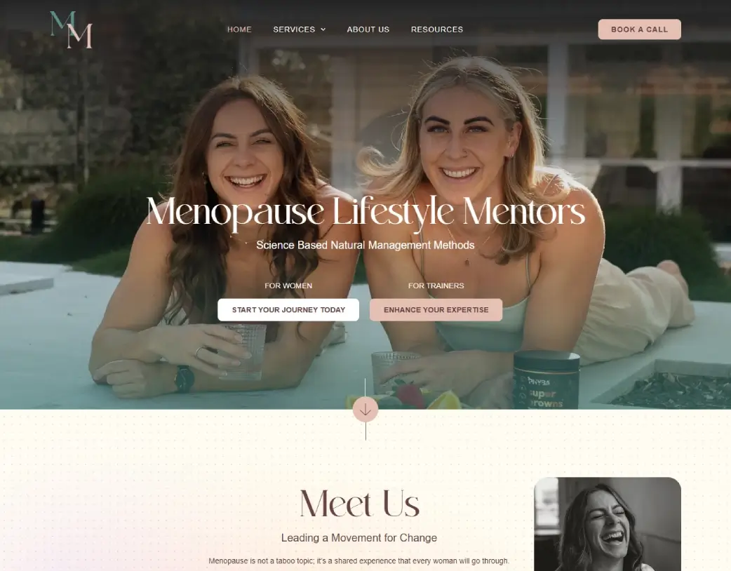 Mastering Menopause homepage public view converted from Figma to WordPress using Elementor by Vishal Chaudhary