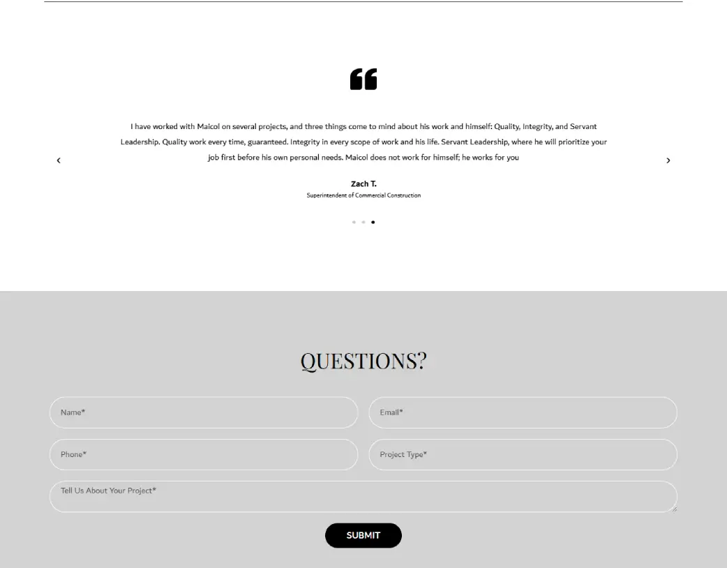 Client Testimonials Section – Industrious Landing Page Design for Home Services by Vishal Chaudhary