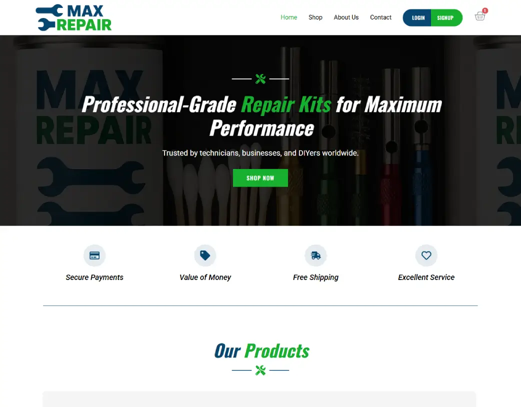 WooCommerce website design for Max Repair Supply by Vishal Chaudhary
