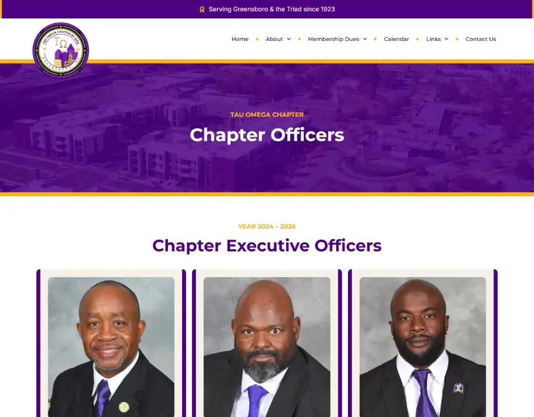 Mandated Programs page of Tau Omega Chapter WordPress Nonprofit & Community Website highlighting community initiatives