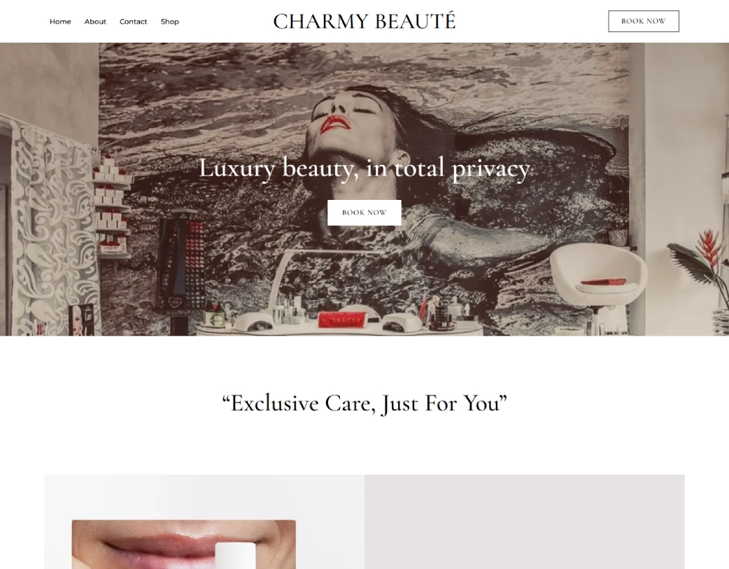 Charmy Beauté Hero Section of Beauty Salon Landing Page designed by Vishal Chaudhary