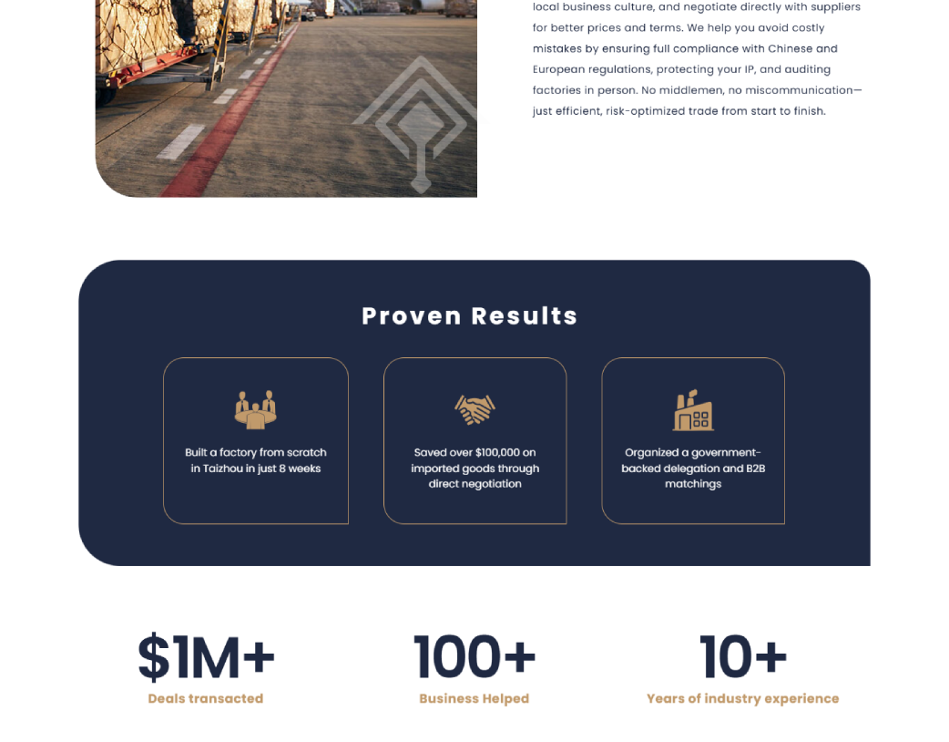 Proven Results section of New Silk Global website showcasing Elementor-based animations in Figma to WordPress conversion