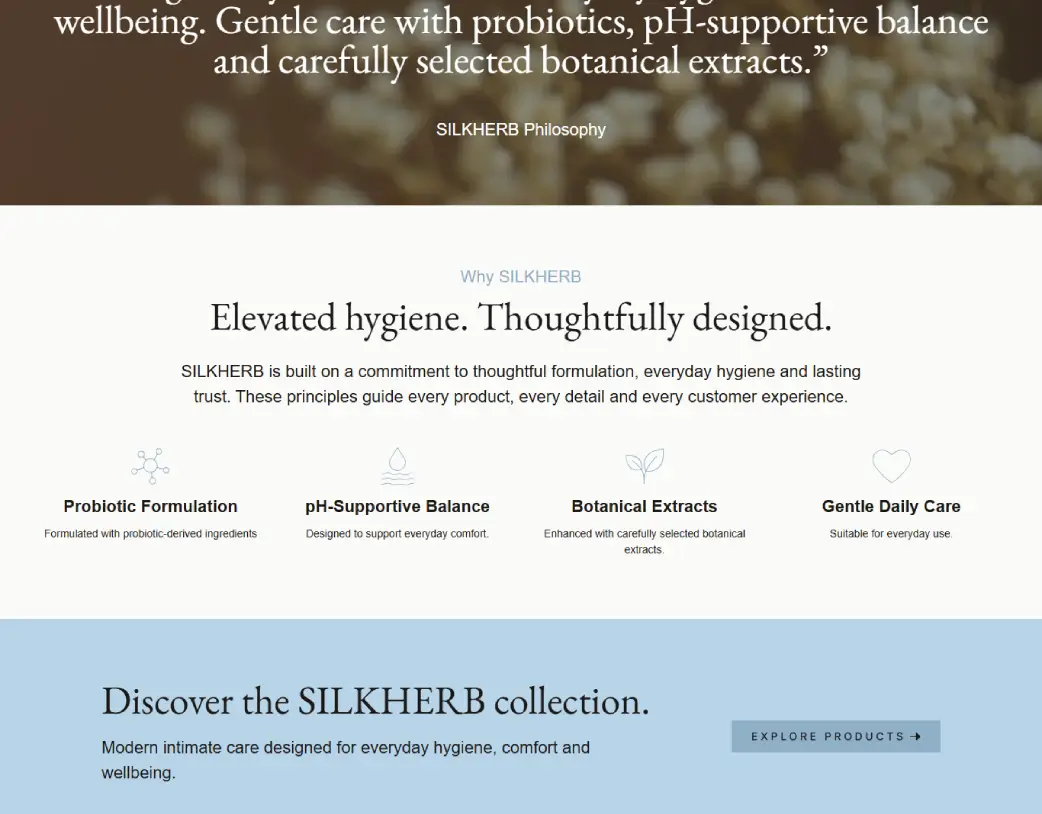 SilkHerb Why Choose Us section with CTA developed using Elementor